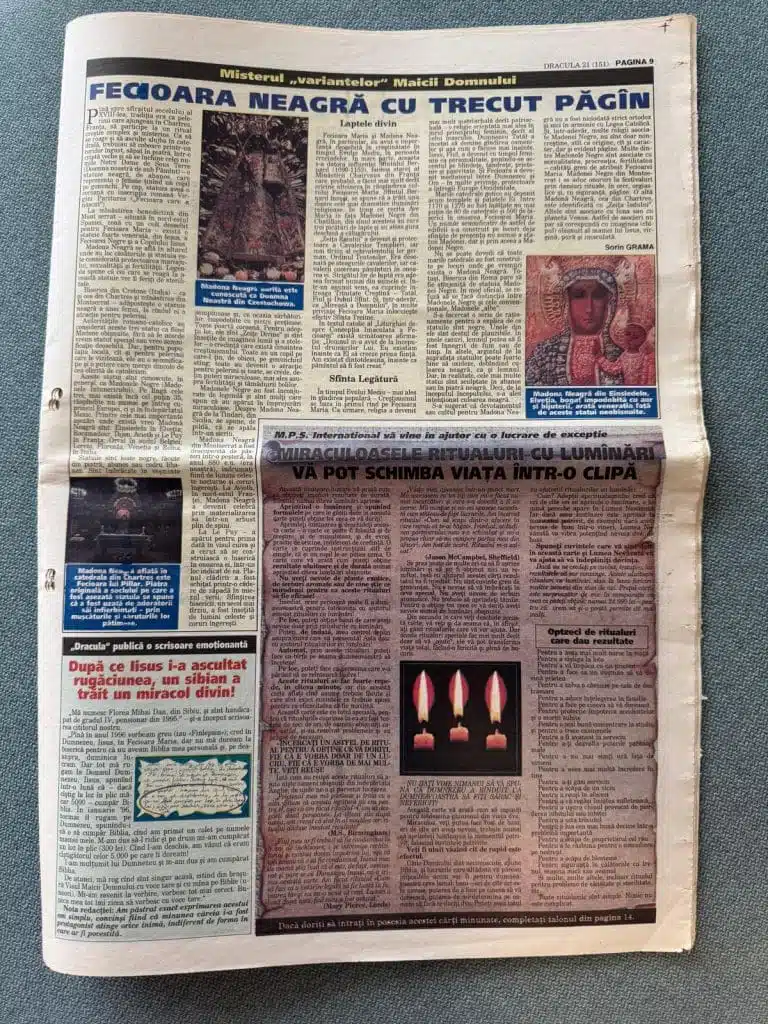 Foto arhivă: pagina unei reviste de acum 28 de ani în care apărea un articol despre această carte.